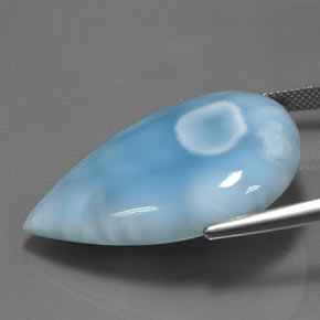 Larimar azul natural 52,05ct, formato de pêra, opaco