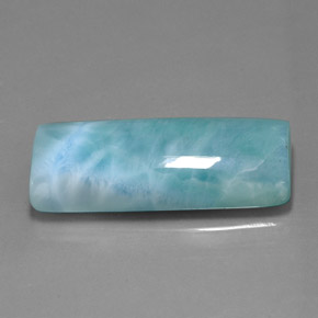 Larimar azul natural 60,74ct, baguete, opaco