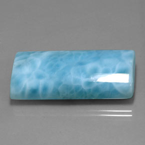 Larimar azul natural 67,95ct, baguete, opaco