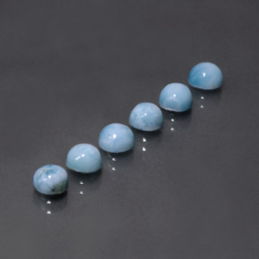 Pedras preciosas de larimar azul natural de  ct, corte redondo, opaco