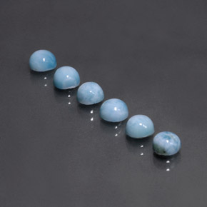 Pedras preciosas de larimar azul natural de  ct, corte redondo, opaco