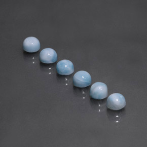 Pedras preciosas de larimar azul natural de  ct, corte redondo, opaco