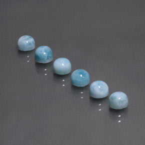 Pedras preciosas de larimar azul natural de  ct, corte redondo, opaco