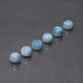 Pedras preciosas de larimar azul natural de  ct, corte redondo, opaco