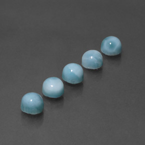 Pedras preciosas de larimar azul natural de  ct, corte redondo, opaco