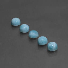 Pedras preciosas de larimar azul natural de  ct, corte redondo, opaco