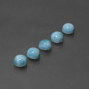 Pedras preciosas de larimar azul natural de  ct, corte redondo, opaco