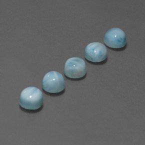 Pedras preciosas de larimar azul natural de  ct, corte redondo, opaco