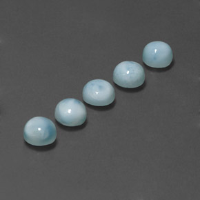 Pedras preciosas de larimar azul natural de  ct, corte redondo, opaco