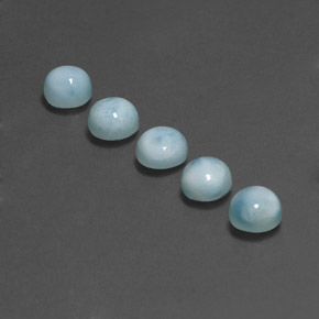 Pedras preciosas de larimar azul natural de  ct, corte redondo, opaco