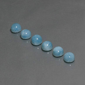 Pedras preciosas de larimar azul natural de  ct, corte redondo, opaco