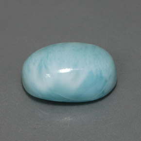 Larimar azul natural 7,33ct, corte oval, opaco