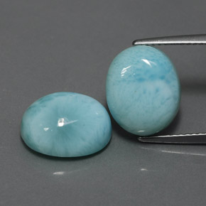 Pedras preciosas de larimar azul natural de  ct, corte oval, opaco