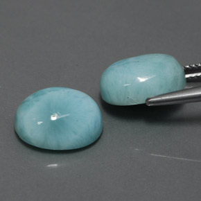 Pedras preciosas de larimar azul natural de  ct, corte oval, opaco