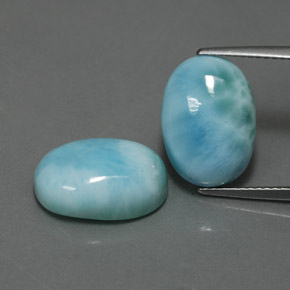 Pedras preciosas de larimar azul natural de  ct, corte oval, opaco