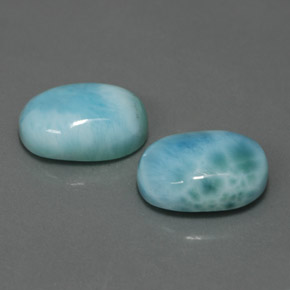Pedras preciosas de larimar azul natural de  ct, corte oval, opaco