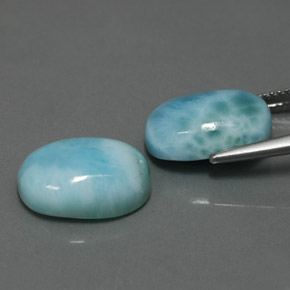 Pedras preciosas de larimar azul natural de  ct, corte oval, opaco