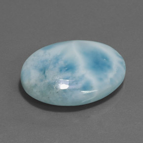 Larimar azul natural 18,44ct, corte oval, opaco