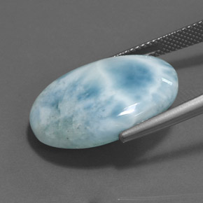 Larimar azul natural 18,44ct, corte oval, opaco