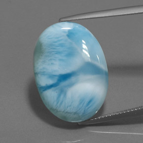 Larimar Azul Natural 17.15ct, Corte Oval, Opaco