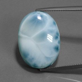 Larimar azul natural 24,16ct, corte oval, opaco