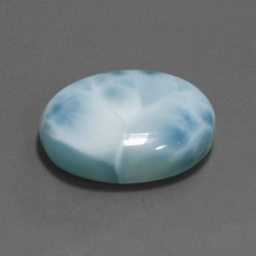 Larimar azul natural 24,16ct, corte oval, opaco