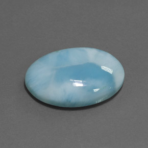 Larimar azul natural 15,89ct, corte oval, opaco