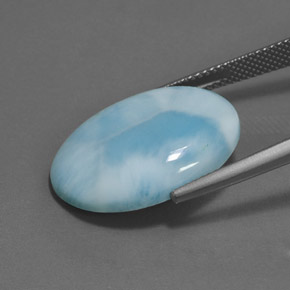Larimar azul natural 15,89ct, corte oval, opaco