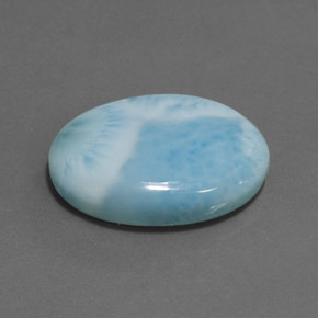 Larimar azul natural 17,53ct, corte oval, opaco