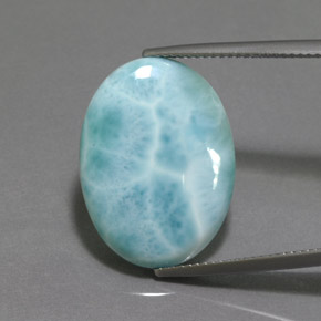 Larimar azul natural 15,50ct, corte oval, opaco