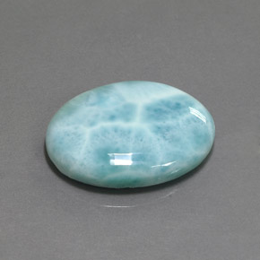 Larimar azul natural 15,50ct, corte oval, opaco