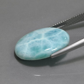 Larimar azul natural 15,50ct, corte oval, opaco
