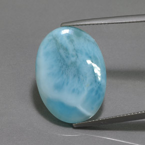 Larimar azul natural 14,10ct, corte oval, opaco
