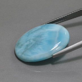 Larimar azul natural 14,10ct, corte oval, opaco