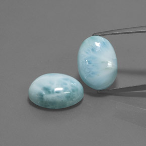 Pedras preciosas de larimar azul natural de  ct, corte oval, opaco