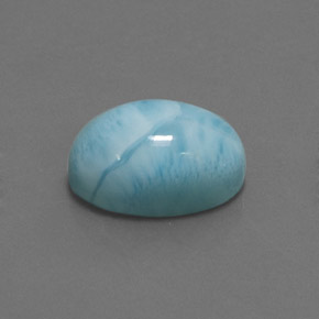 Larimar azul natural 7,87ct, corte oval, opaco