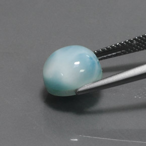Larimar azul natural 4,85ct, corte redondo, opaco
