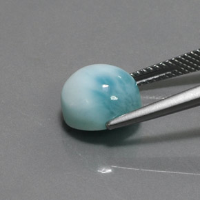 Larimar Azul Natural 5.15ct, Corte Redondo, Opaco