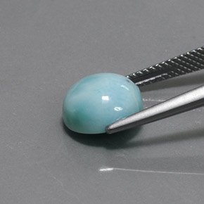 Larimar Azul Natural 4.16ct, Corte Redondo, Opaco
