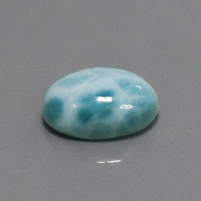Larimar azul natural 6,91ct, corte oval, opaco