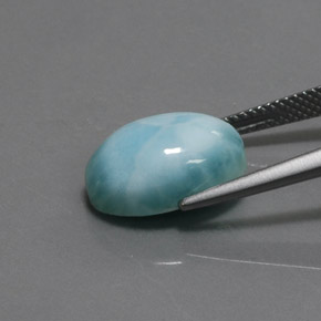Larimar azul natural 7,08ct, corte oval, opaco
