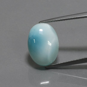 Larimar azul natural 7,44ct, corte oval, opaco