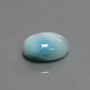 Larimar azul natural 7,44ct, corte oval, opaco