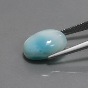 Larimar azul natural 7,44ct, corte oval, opaco