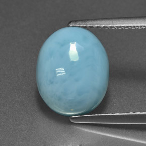 Larimar azul natural 3,85ct, corte oval, opaco