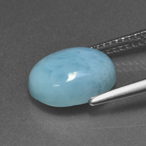 Larimar azul natural 3,85ct, corte oval, opaco