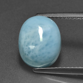 Larimar azul natural 4,73ct, corte oval, opaco