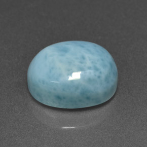 Larimar azul natural 4,73ct, corte oval, opaco