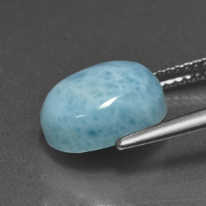 Larimar azul natural 4,73ct, corte oval, opaco