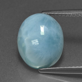 Larimar azul natural 4,80ct, corte oval, opaco